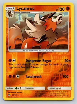 Lycanroc Rare SM - Forbidden Light 76/131 LP Pokemon TCG - Image 1