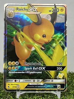2019 Pokemon Hidden Fates Raichu GX 20/68 Pikachu Stamp 60 Ultra Rare Holo - Image 1