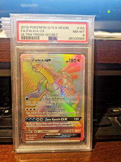 2018 POKEMON SUN AND MOON ULTRA PRISM PALKIA #165 PSA 8 - Image 1