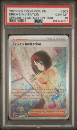 2023 Pokemon Mew En-151 Special Illustration Rare #203 Erika's Invitation PSA 10 - Image 1