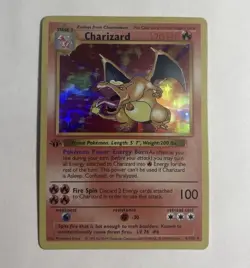1st Edition Base Set Shadowless Charizard 4/102 CUSTOM REPLICA ART Pokemon MINT - Image 1