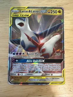 Latias & Latios GX (ULTRA RARE) SM Tag Team Up 113/181 Pokemon Sun And Moon - NM - Image 1