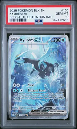 2025 POKEMON BLK EN-BLACK BOLT SPECIAL ILLUSTRATION RARE #165 KYUREM EX PSA 10 - Image 1