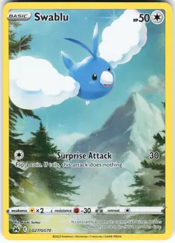 Swablu GG27/GG70 Pokemon Crown Zenith: Galarian Gallery Holo Ultra Rare NM - Image 1