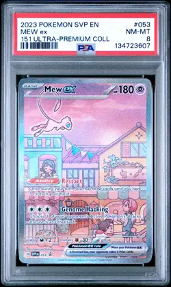 2023 POKEMON SVP EN-SV BLACK STAR PROMO 151 ULTRA-PREM COLL #053 MEW EX PSA 8 - Image 1