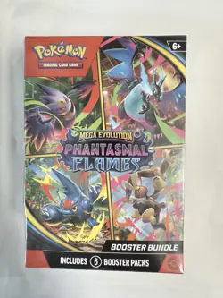 Pokemon Mega Evolution Phantasmal Flames Booster Bundle 6 Packs Factory Sealed - Image 1