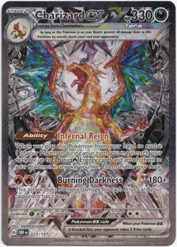 Pokemon Charizard ex Secret Illustration Rare Obsidian Flames 223/197 NM English - Image 1