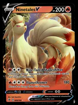 Pokemon TCG SWSH02: Rebel Clash #026/192 Ninetales V NM - Image 1
