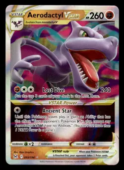 Pokemon TCG SWSH11: Lost Origin #093/196 Aerodactyl VSTAR NM - Image 1