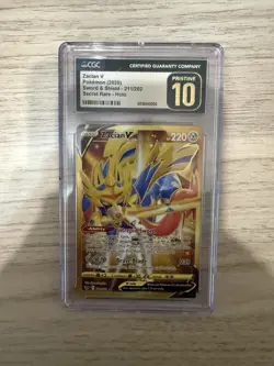 Zacian V Secret Rare Holo CGC 10 Pristine Pokemon (2020) Sword & Shield #211/202 - Image 1