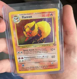 Pokemon TCG Flareon Jungle Holo Card 3/64 Unlimited Rare, LP - Image 1