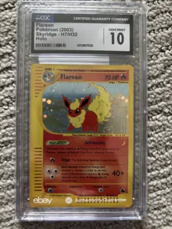 Pokemon Flareon Skyridge Holo Rare #H7 CGC 10 Gem Mint - Image 1