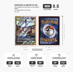 TAG 8.5 NM/MINT+ Espeon & Deoxys GX #SM240 - Black Star Promo Pokemon SM 2020 - Image 3