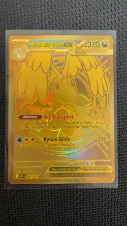 Pokemon Mega Dragonite EX Gold Rare Full Art Holo Card 370 HP 295/217 NM - Image 1