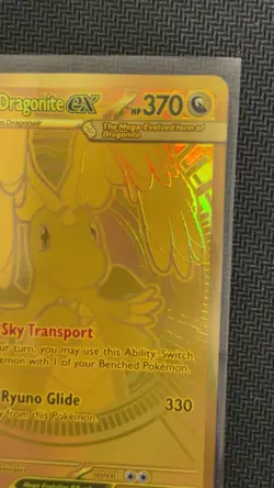 Pokemon Mega Dragonite EX Gold Rare Full Art Holo Card 370 HP 295/217 NM - Image 3