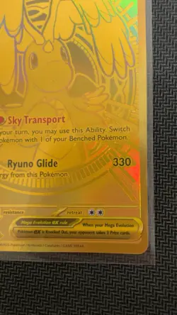 Pokemon Mega Dragonite EX Gold Rare Full Art Holo Card 370 HP 295/217 NM - Image 4
