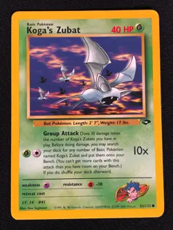 Pokemon Koga's Zubat 83/132 Common (LP) - Image 1