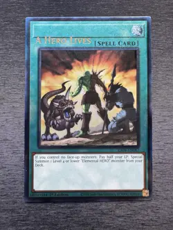 YuGiOh! A Hero Lives RA04 - Error Misprint Name Shift 1st Edition Near Mint - Image 2