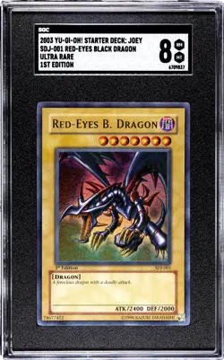 Yu-Gi-Oh! Red Eyes B. Dragon Starter Deck Joey 1st Ed Ultra Rare SDJ-001 SGC 8 - Image 1