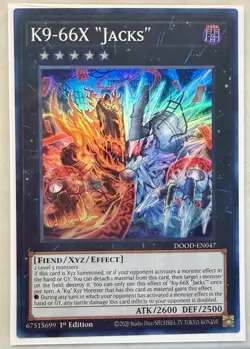 x1 K9-66X "Jacks" - DOOD-EN047 - Super Rare - 1st Edition Yu-Gi-Oh! M/NM - Image 1