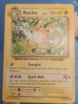 Pokemon TCG XY Evolutions Raichu Regular Card 36/108 Near Mint Condition - Image 1