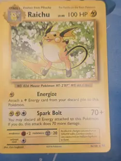 Pokemon TCG XY Evolutions Raichu Regular Card 36/108 Near Mint Condition - Image 2