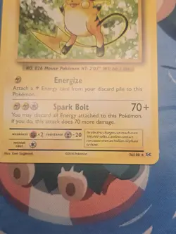 Pokemon TCG XY Evolutions Raichu Regular Card 36/108 Near Mint Condition - Image 3