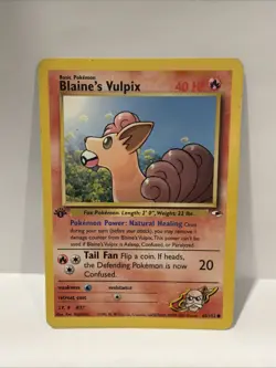 Pokemon TCG Blaine's Vulpix Gym Heroes Card 65/132 Unlimited Common - Image 1