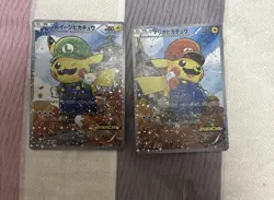 CUSTOM MADE Super Mario And Lu Poncho Pikachu Fan Art Card Japanese - Image 1