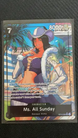 One Piece CCG Ms. All Sunday SR Character Card OP14-084 8000 Power - Image 1