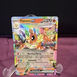 Pokemon TCG Flareon EX Prismatic Evolutions Stamped Promo Card 14/131 - Image 1