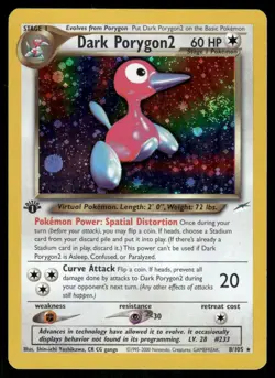 2* Pokemon Cards Dark Porygon2 8/105 1st Edition Holofoil Neo Destiny Holo Rare - Image 1