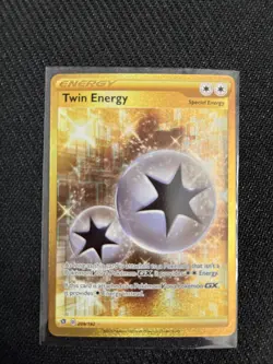 Twin Energy 209/192SWSH02: Rebel Clash Gold Holo Card NM/N Condition - Image 1