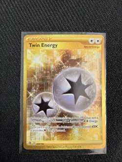 Twin Energy 209/192SWSH02: Rebel Clash Gold Holo Card NM/N Condition - Image 2