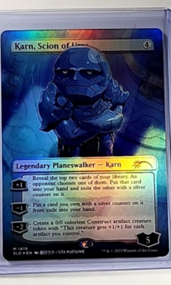2023 MTG Magic The Gathering SLD Secret Lair Borderless Foil Karn Scion of Urza - Image 1