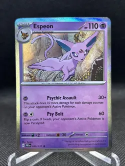 Espeon 033/131 Sv: Prismatic Evolutions Holo NM Pokemon TCG Scarlett and Violet - Image 2