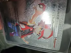 Red's Challenge Trainer Silver Foil Fan Art Vinyl Collector Pokemon Card 213/214 - Image 4