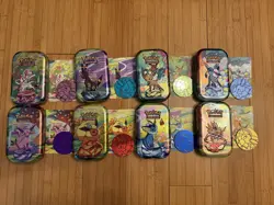 *EMPTY* Pokemon Prismatic Envolution Mini Tin Set - Including ART and COINS. - Image 1