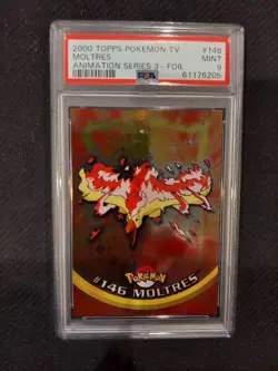 PSA 9 Moltres Foil Topps Pokemon Animation Series 3 - Image 1