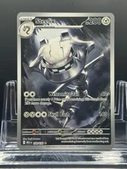 Pokemon Steelix 150/132 Me01: Mega Evolution Illustration Rare Holo 200 HP - Image 1
