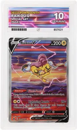 Raikou V Gg41/Gg70 - Crown Zenith Pokemon TCG - ACE 10 GEM MINT - Image 1