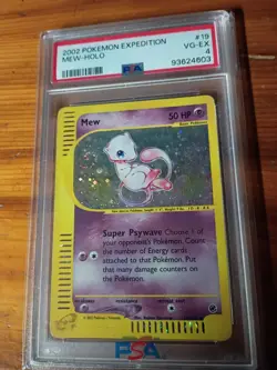 2002 Pokemon Mew 019/165 Expedition Holo Swirl PSA 4 - Image 3
