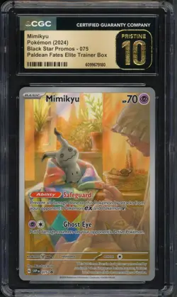 Pokemon CGC 10 Pristine Paldean Fates ETB - SV Promo Mimikyu SVP075 - Image 1