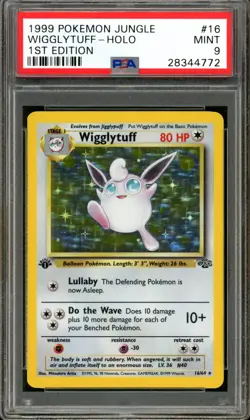 Pokemon PSA 9 Mint 1st Edition Jungle Holo Wigglytuff 16/64 - Image 1