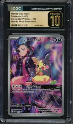 Pokemon CGC 10 Pristine SV Promo Illustration Rare Marnie's Morpeko SVP206 - Image 1