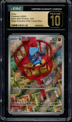 Pokemon CGC 10 Pristine Mega Promo Illustration Rare Riolu MEP010 - Image 1
