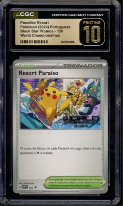 Pokemon CGC 10 Pristine Portuguese 2024 World Championships Paradise Resort - Image 1