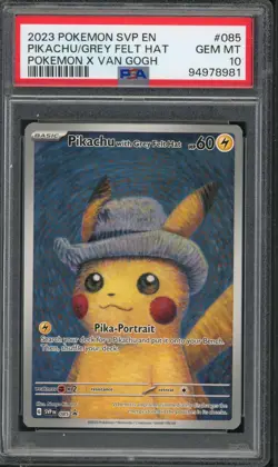 Pokemon PSA 10 Gem Mint SV Promo Pikachu with Grey Felt Hat SVP085 - Image 1