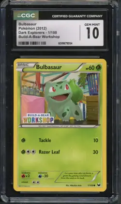 Pokemon CGC 10 Gem Mint Build-A-Bear Workshop Promo Bulbasaur 1/108 - Image 1