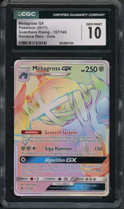 Pokemon CGC 10 Gem Mint Guardians Rising Hyper Rare Metagross GX 157/145 - Image 1